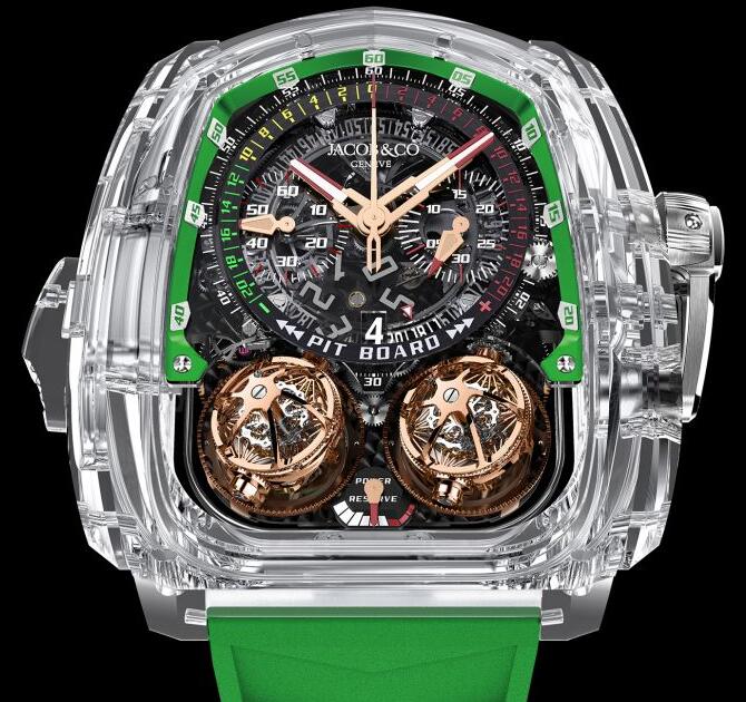 Jacob & Co Replica watch TWIN TURBO FURIOUS SAPPHIRE CRYSTAL GREEN INNER RING TT220.80.AA.AC.A